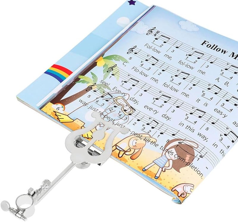 Kesyoo Folding Lyra Piccolo Sheet Music Stand With Secure Clamp Adjustable Knob - Image 3
